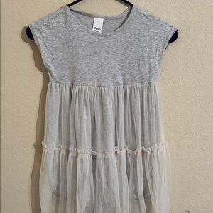 Chic Gray and White Kids Dress